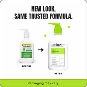 AmLactin Daily Nourish Therapeutic Body Lotion packaging may vary comparison image