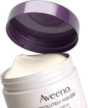 Aveeno Absolutely Ageless Restorative Night Cream 1.7 oz open jar texture
