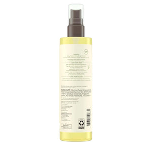 Aveeno Daily Moisturizing Body Oil Mist back label showing ingredients and product details, 6.7 fl oz