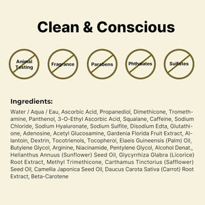 COSRX Vitamin C 23% serum highlighting clean formula free from fragrance, parabens, sulfates, and animal testing