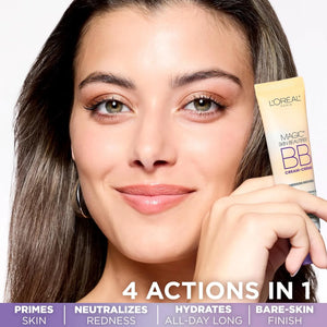 L'Oréal Magic Skin Beautifier BB Cream Light 4-in-1 tinted moisturizer that primes, neutralizes redness, hydrates and delivers natural bare-skin finish