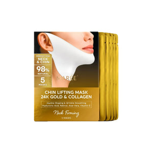 MAREE 24K Gold and Collagen Chin Lifting Mask box with five individually packaged masks.
