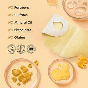 MAREE Chin Lifting Mask highlighting formula free from parabens, sulfates, mineral oil, phthalates, and gluten.