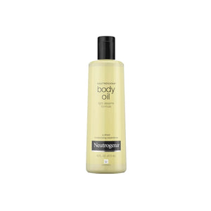 Front view of Neutrogena Body Oil Light Sesame Formula 16 fl oz bottle.