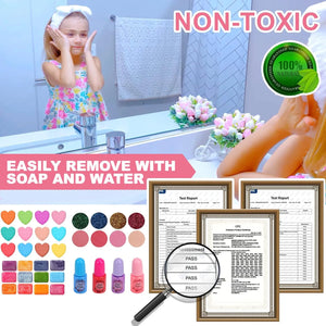 Non toxic washable kids makeup kit easily removed with soap and water safe cosmetic play set for girls
