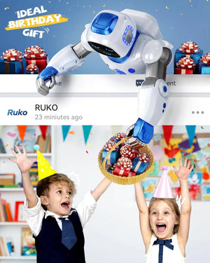 Ruko 1088 smart robot toy presented as a birthday gift for boys and girls ages 4 to 9