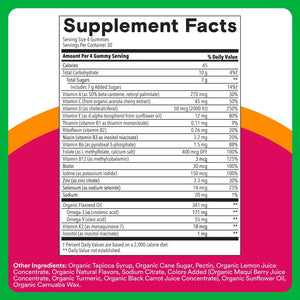 SmartyPants Organic Women’s Multivitamin Gummies supplement facts label 120 count