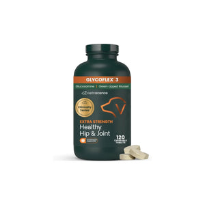 VetriScience GlycoFlex 3 Extra Strength Healthy Hip and Joint chewable tablets for dogs 120 count bottle