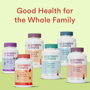 SmartyPants Kids Multivitamin Gummies and Fiber Supplement: Vitamin D3, C, Vitamin B12, B6, A, Zinc, Biotin, Inositol, Fiber Gummies, Three Fruit Flavors, 120 Count (30 Day Supply)|B00CX6DM0O