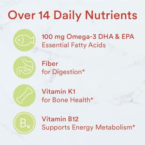 SmartyPants Kids Multivitamin Gummies and Fiber Supplement: Vitamin D3, C, Vitamin B12, B6, A, Zinc, Biotin, Inositol, Fiber Gummies, Three Fruit Flavors, 120 Count (30 Day Supply)|B00CX6DM0O