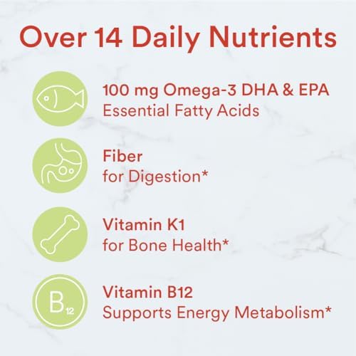 SmartyPants Kids Multivitamin Gummies and Fiber Supplement: Vitamin D3, C, Vitamin B12, B6, A, Zinc, Biotin, Inositol, Fiber Gummies, Three Fruit Flavors, 120 Count (30 Day Supply)|B00CX6DM0O