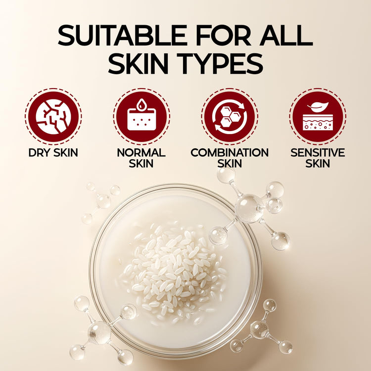 Rice Toner & Ampoule Skincare Set – 3 Step Rice Skincare Routine with Niacinamide & Ceramide, Brightening & Hydrating K-Beauty Inspired Korean Skincare | 360 Essentials