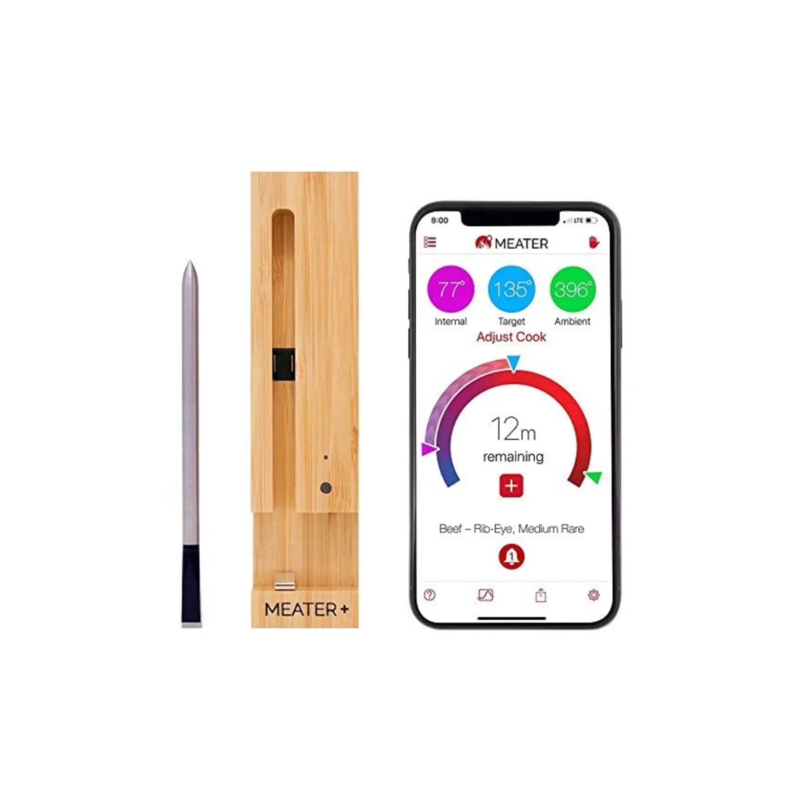 MEATER Plus | 50m Long Range Smart Wireless Meat Thermometer (Bluetooth and WiFi) Digital Connectivity