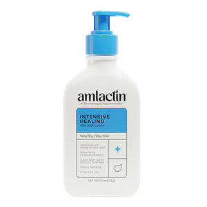 Front view of AmLactin Intensive Healing Body Lotion bottle with 15% AHA, 7.9 oz