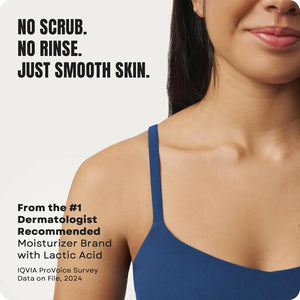 AmLactin Intensive Healing Lotion demonstrating no-scrub exfoliation for extremely dry skin