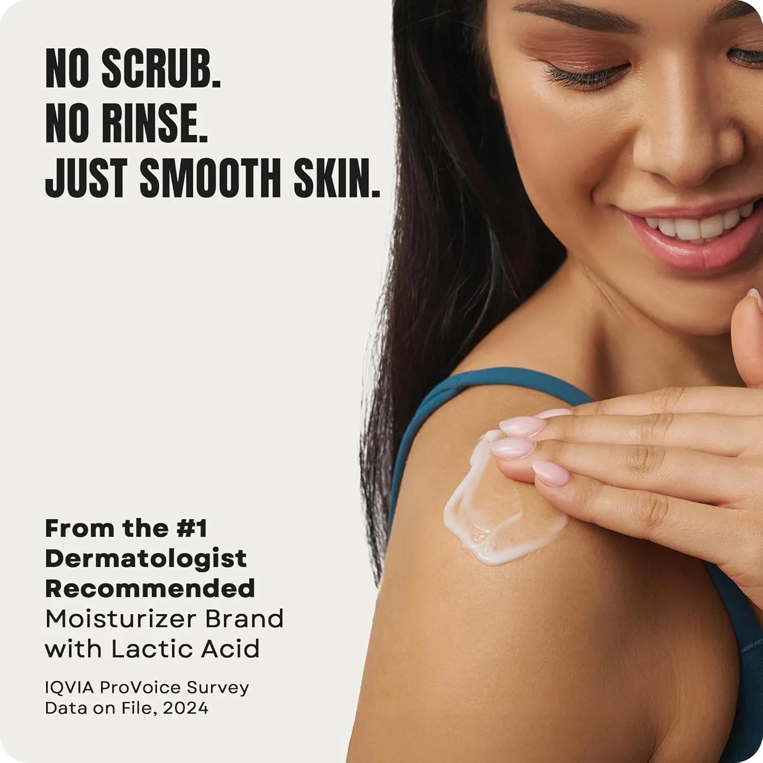 AmLactin Daily Nourish no scrub exfoliating lotion applied to skin for smooth results