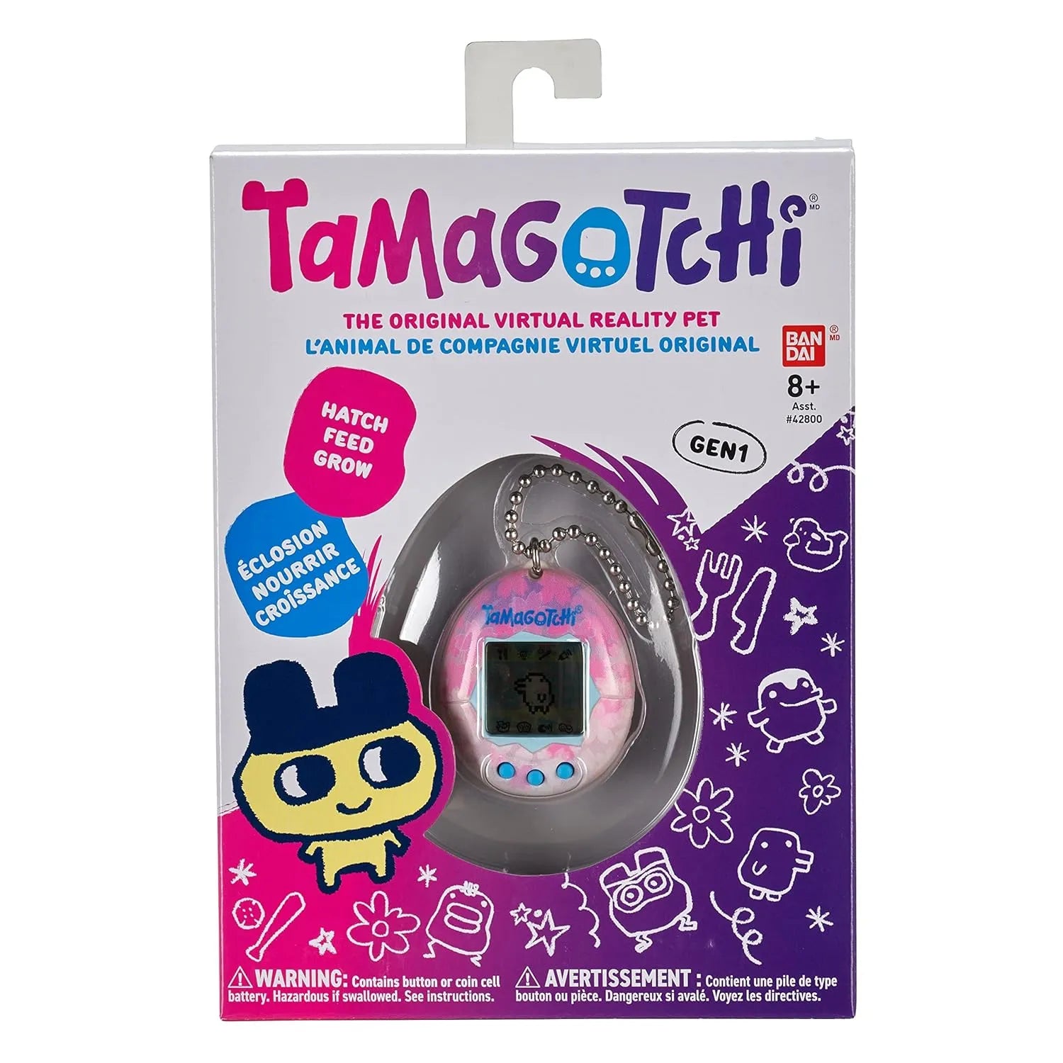Front packaging of BANDAI Original Tamagotchi Sakura Gen 1 virtual pet toy