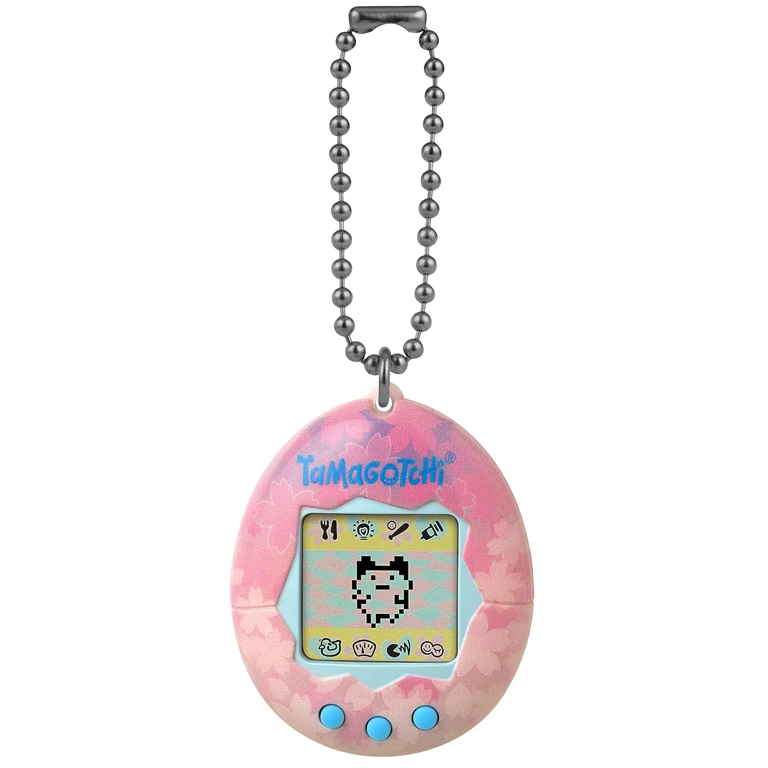 BANDAI Original Tamagotchi Sakura Gen 1 shown in lifestyle flat lay setting