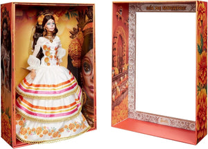 Barbie Signature Día de Muertos 2025 collectible doll displayed inside premium decorative box