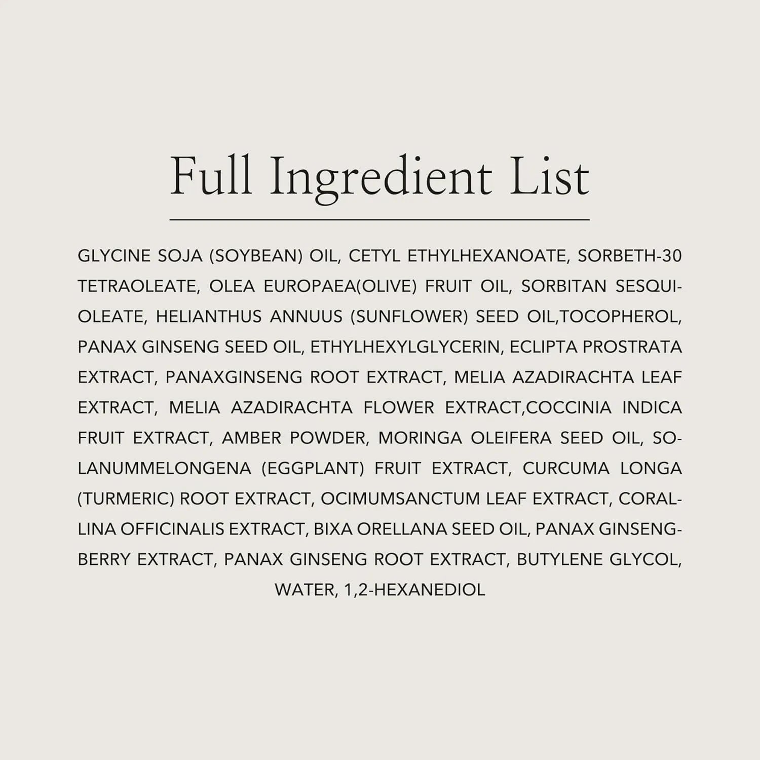Full ingredient list of Beauty of Joseon Ginseng Cleansing Oil Korean skincare