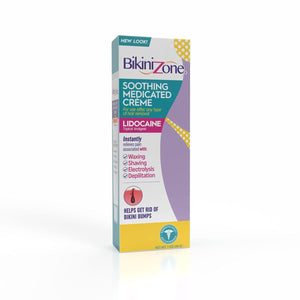 Bikini Zone soothing  after shave crème with lidocaine for bikini bumps and post hair removal irritation