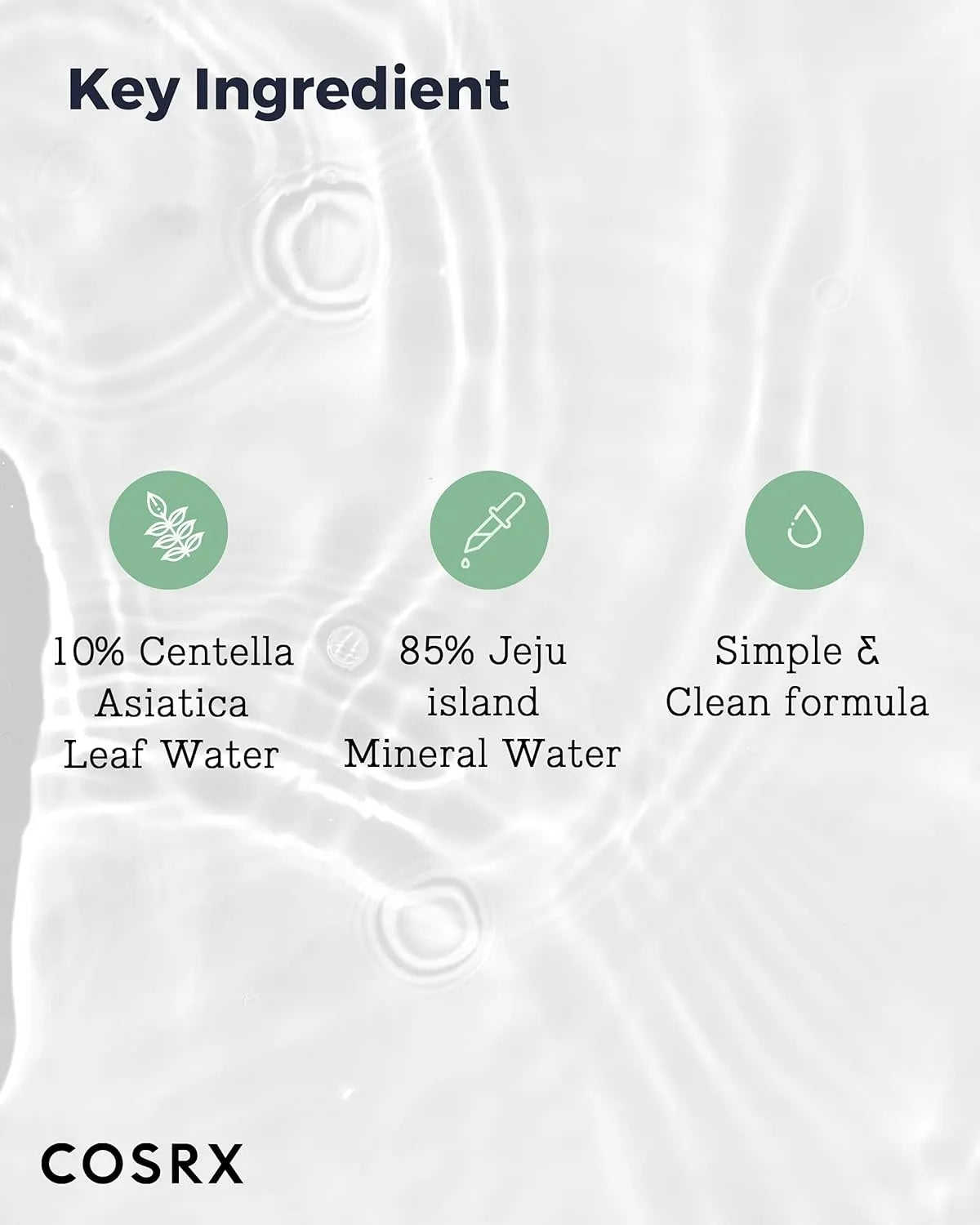 COSRX toner infused with Centella Asiatica leaf water for calming skin