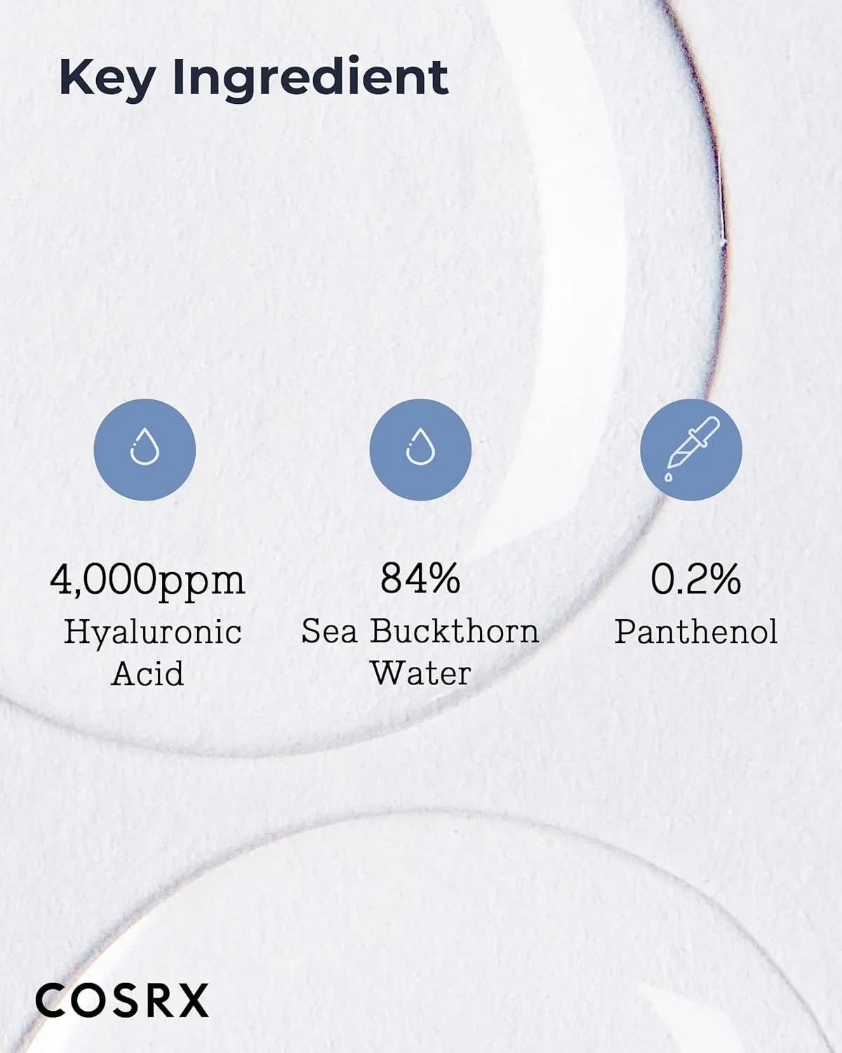 COSRX Hyaluronic Acid Hydra Power Essence with hyaluronic acid, sea buckthorn water, and panthenol