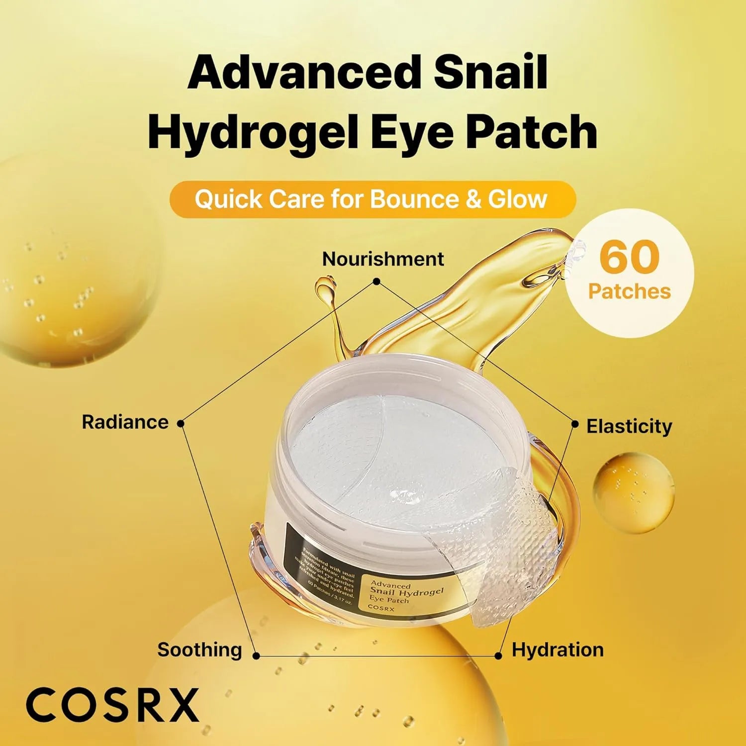 COSRX snail hydrogel eye patch with radiance, hydration and elasticity benefits