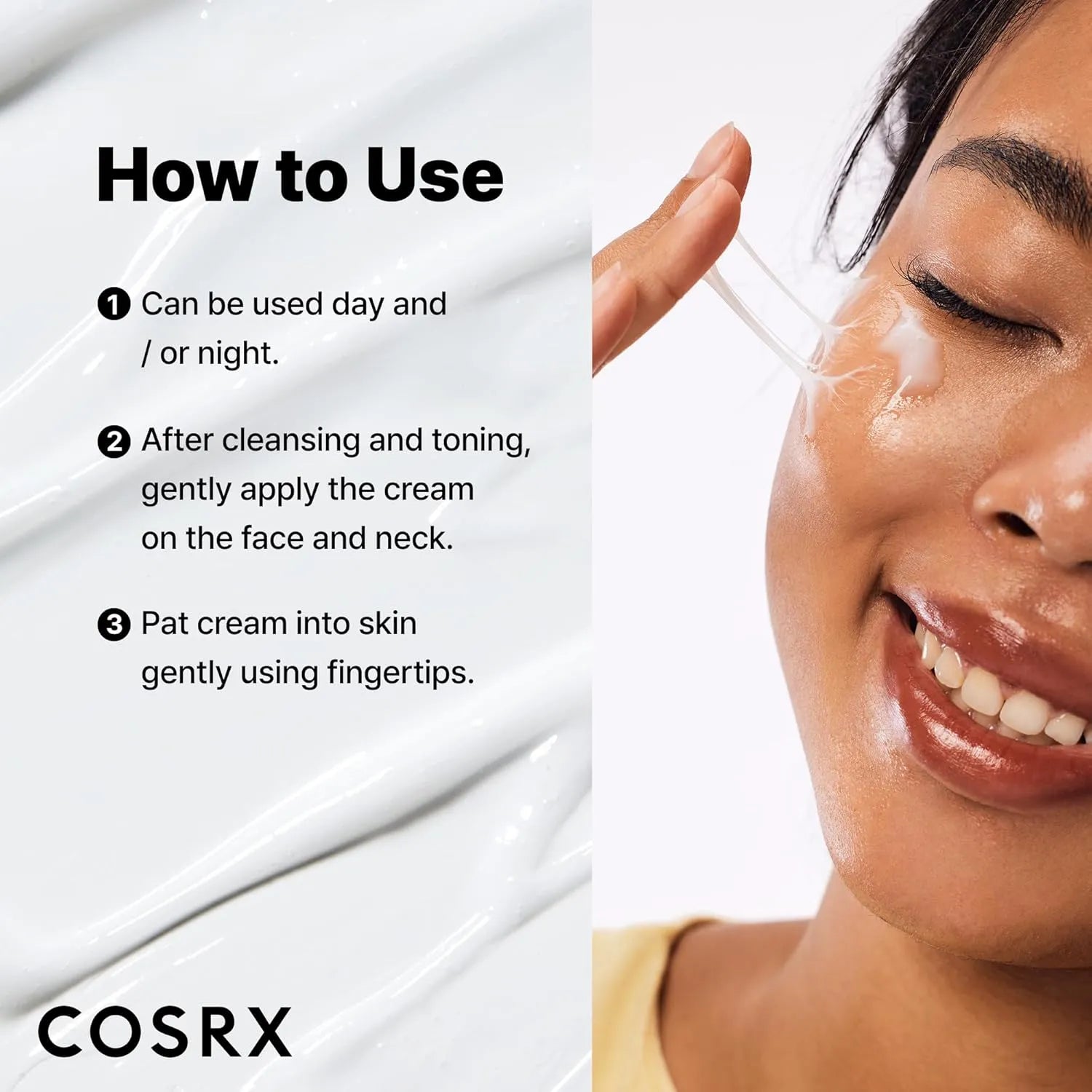 How to use COSRX Snail Mucin 92% face moisturizer on skin