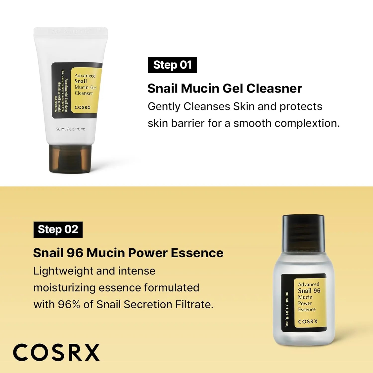 COSRX snail mucin gel cleanser mini travel size