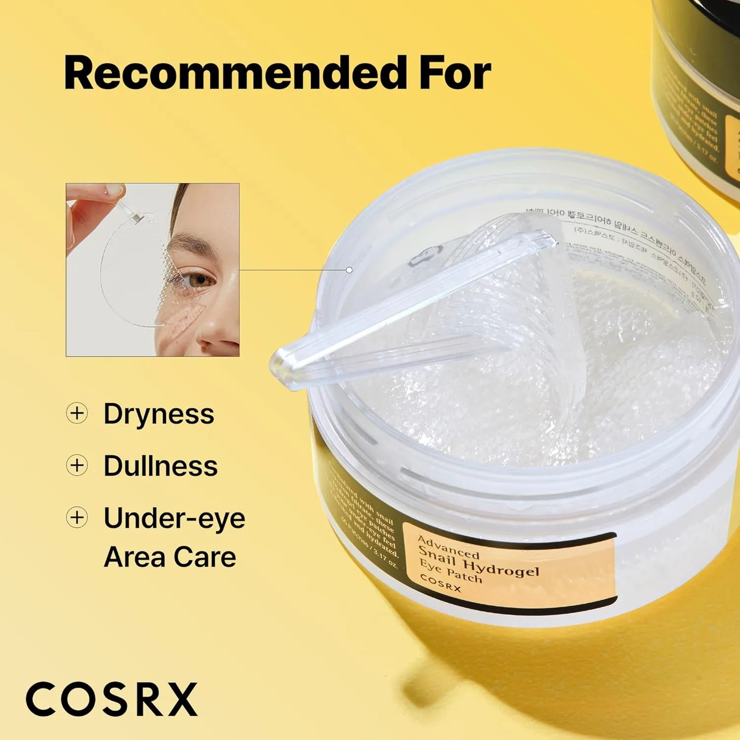 COSRX Advanced Snail Hydrogel Eye Patch for dryness and dull under-eyes