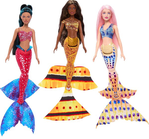 Disney The Little Mermaid fashion mermaid dolls featuring colorful tails and unique character-inspired hairstyles.
