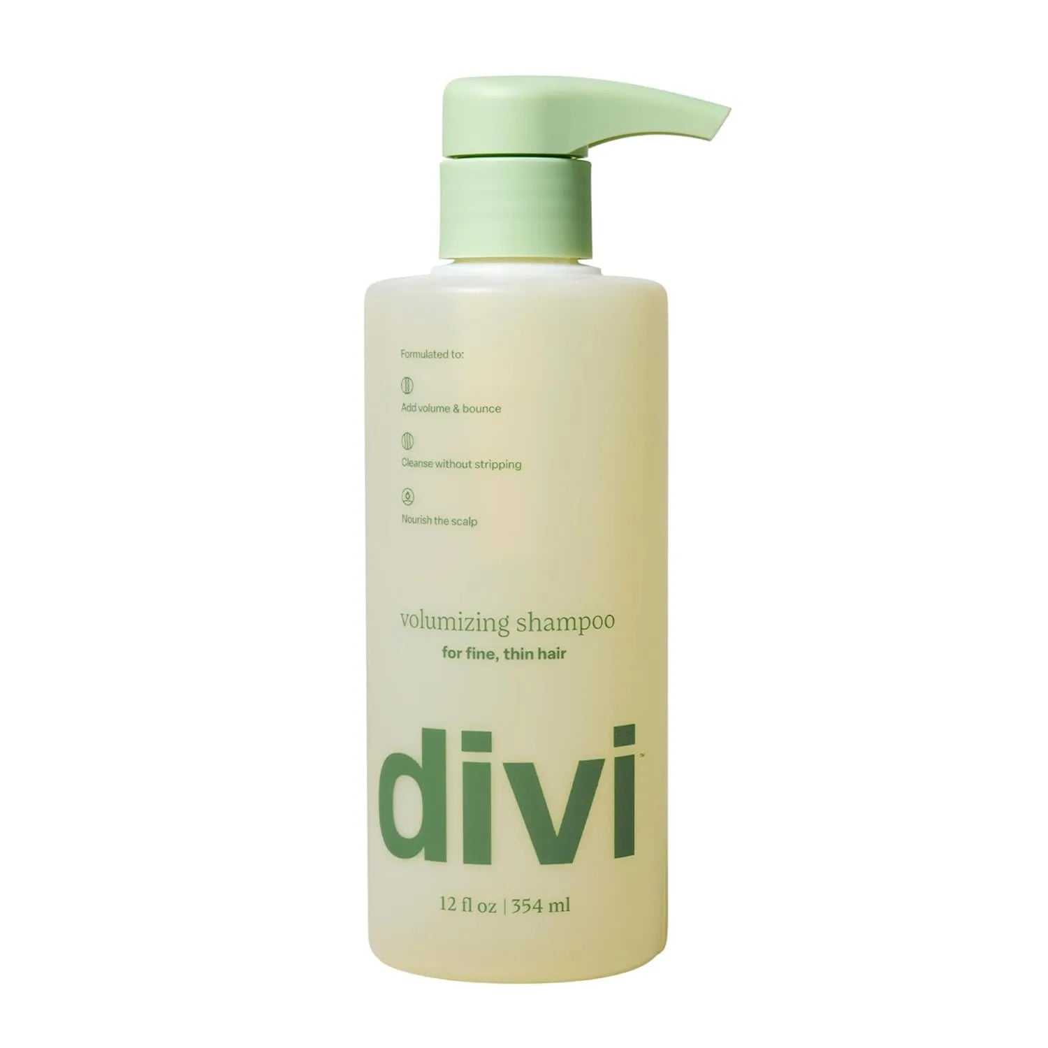 Shampoo bottle labeled 'divi' on a white background
