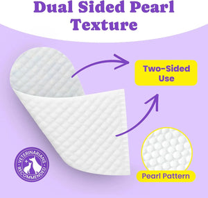Dental finger wipe showing dual-sided pearl texture pattern.