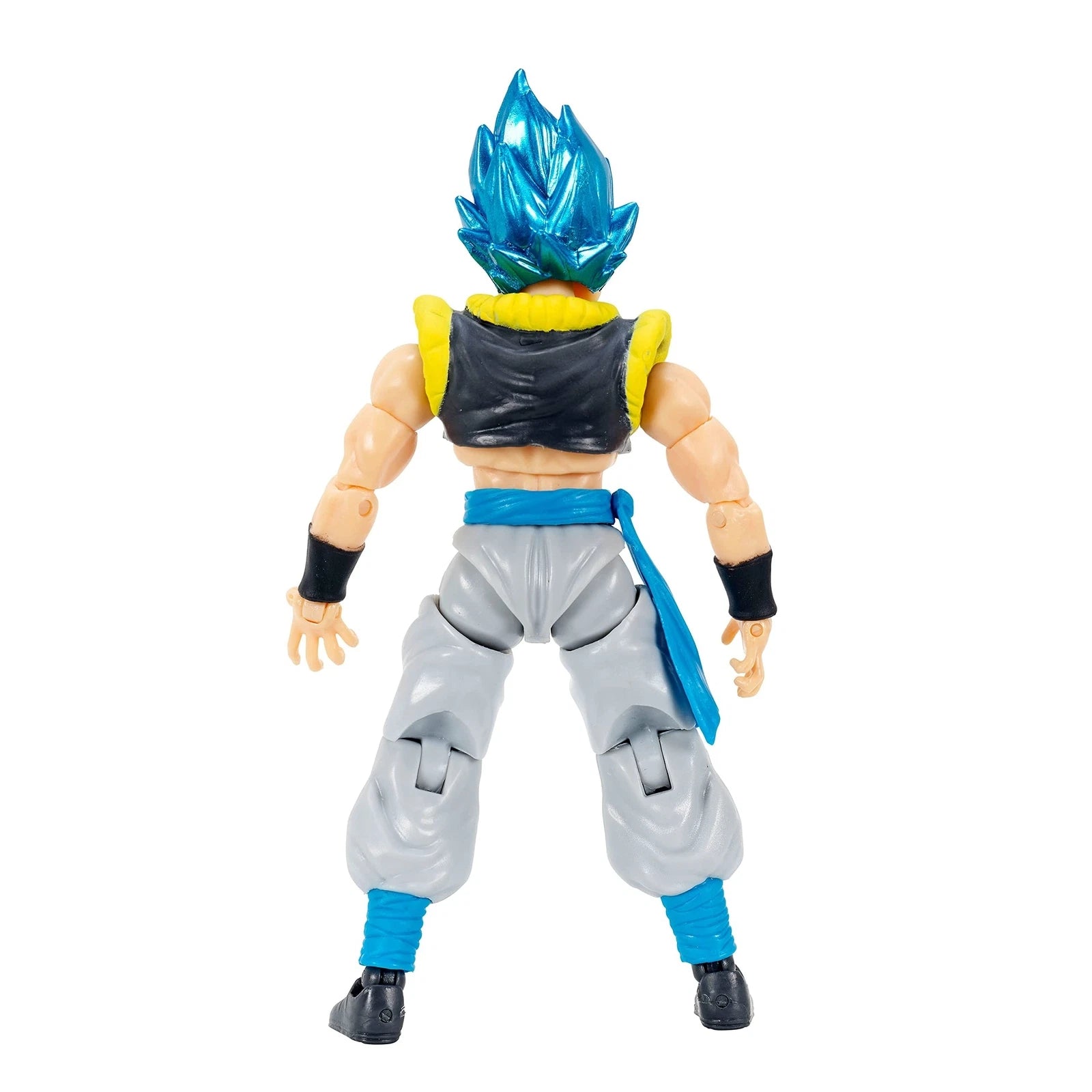Back view of Dragon Ball Super Saiyan Blue Gogeta action figure showing detailed costume and hair design