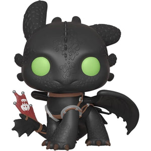 Funko Pop Movies How to Train Your Dragon 3 Toothless vinyl figure #686 with green eyes and small red flag accessory