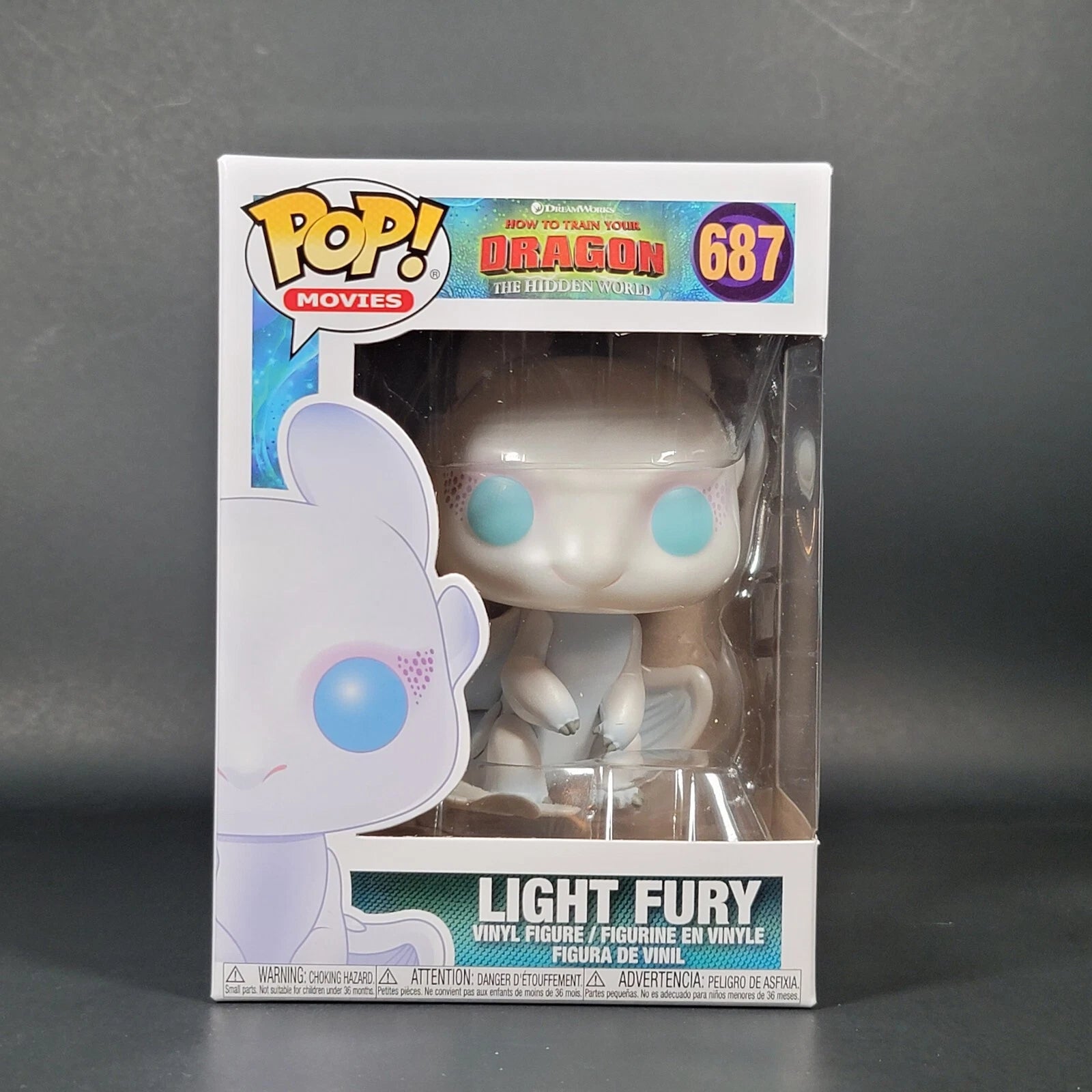 Funko Pop Light Fury #687 vinyl figure in original box from How to Train Your Dragon 3 The Hidden World