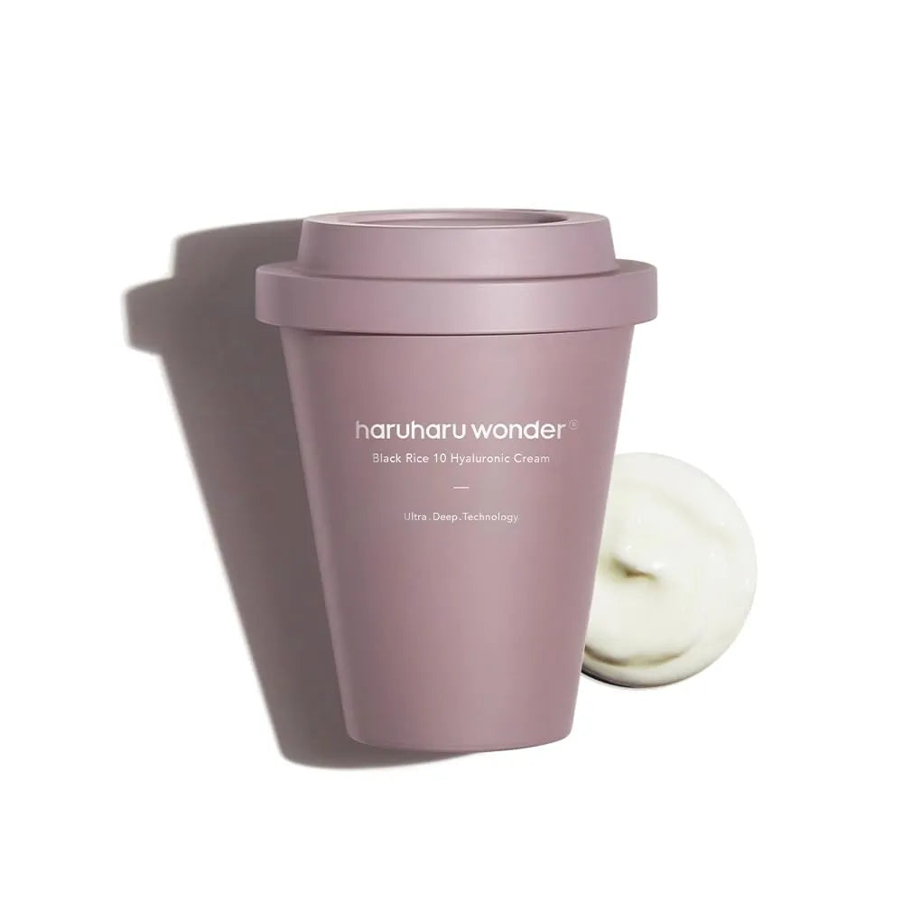 Haruharu Wonder Black Rice Hyaluronic Cream 90ml vegan facial moisturizer on white background