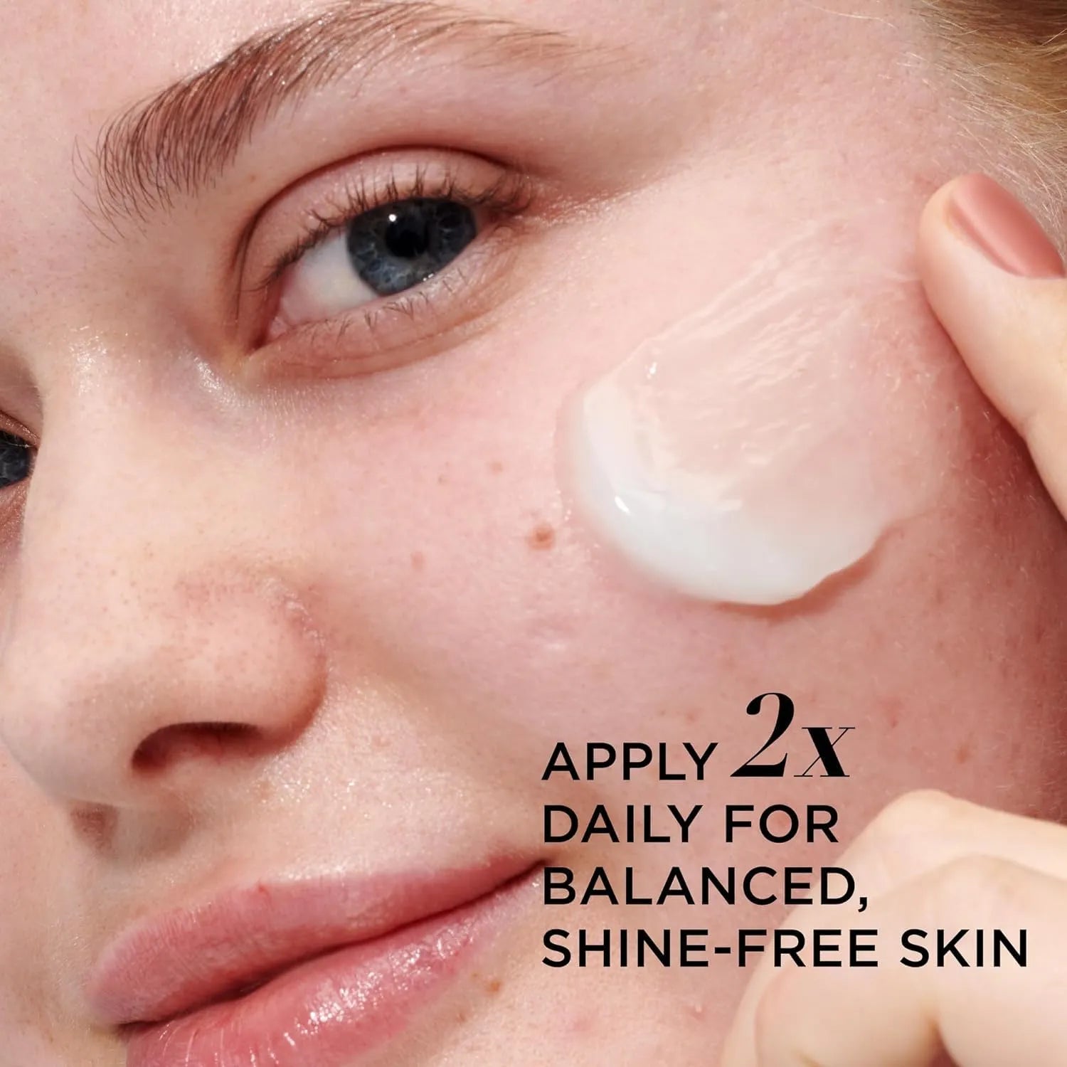 Woman applying IT Cosmetics Confidence in a Gel Cream oil free moisturizer for balanced shine free skin and pore control