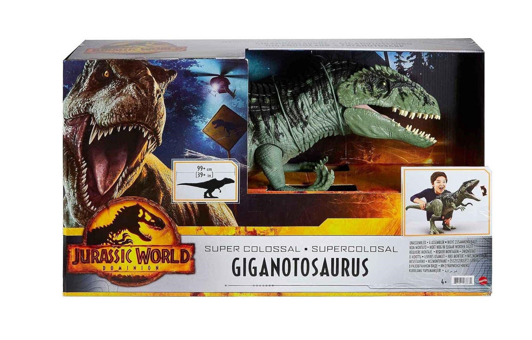 Mattel Jurassic World Super Colossal Giganotosaurus Dinosaur Action Figure Toy, 3-ft+ Long with Eating Feature