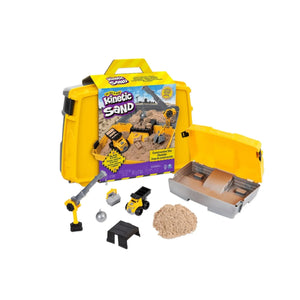 Kinetic Sand Construction Site Folding Sandbox complete set with packaging, 2lbs sand, crane, truck and building tools.