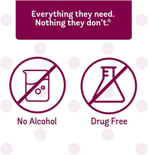 Graphic highlighting that Little Remedies Saline Spray and Drops is drug free and contains no alcohol