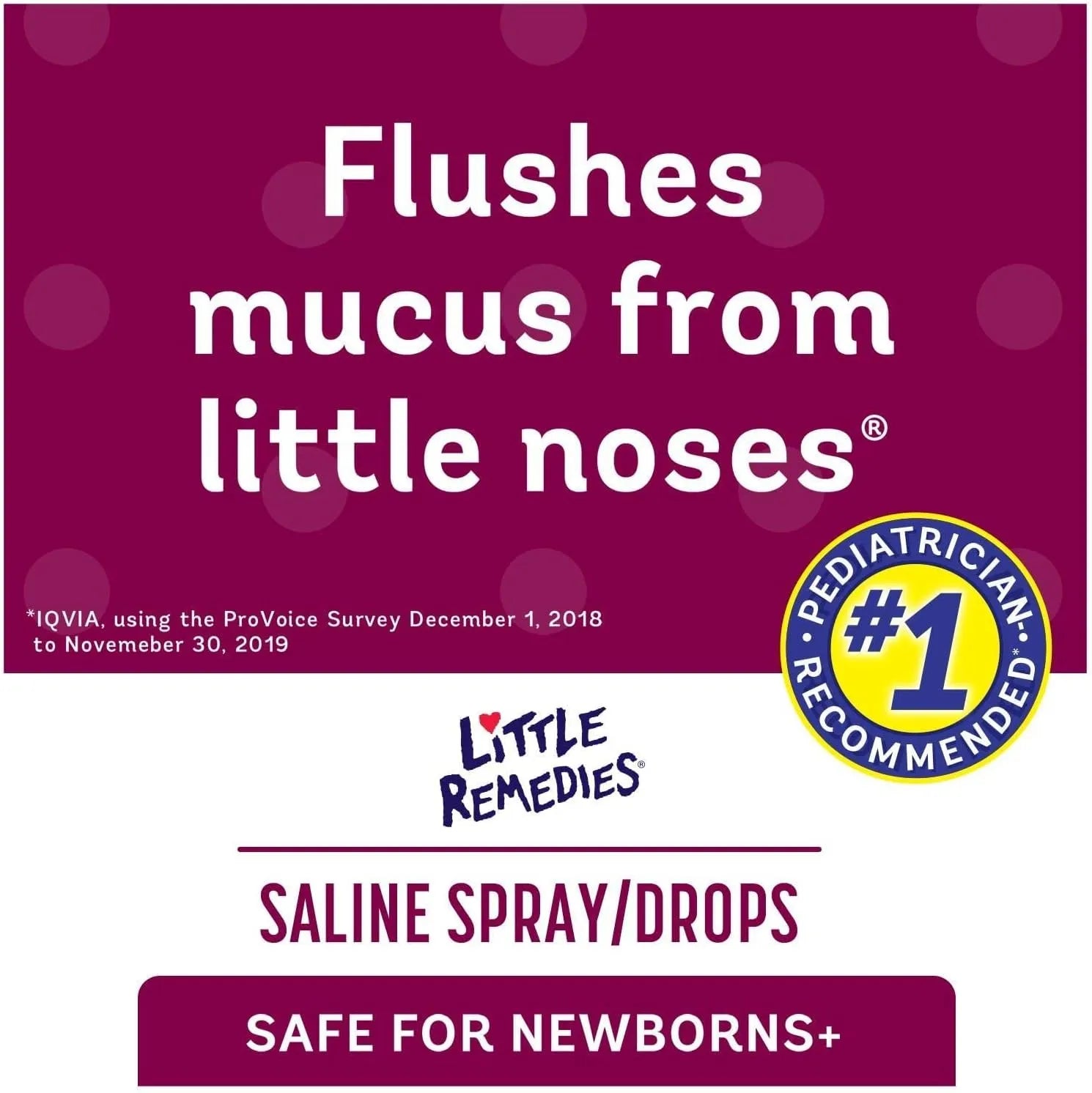 Little Remedies Saline Spray and Drops labeled safe for newborns and pediatrician recommended