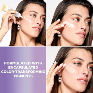 Woman applying L'Oréal Magic Skin Beautifier BB Cream Light with encapsulated color transforming pigments for even skin tone and natural finish