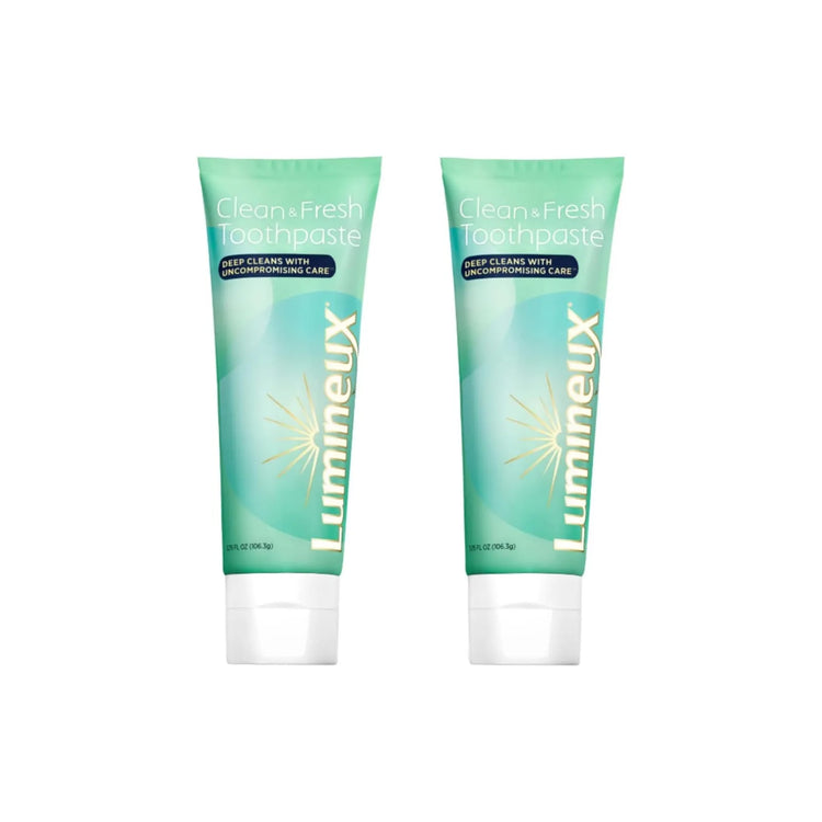 Two tubes of Lumineux Complete Care Toothpaste 3.75 oz each displayed side by side