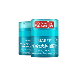 MAREE Collagen & Retinol Deep Moisturizer dual pack gift set with two 1.7 fl oz jars.