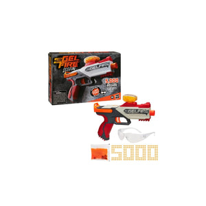 Complete Nerf Pro Gelfire Legion set with blaster, gel rounds, hopper, eyewear, and packaging box