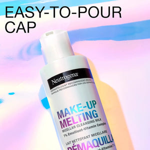 Neutrogena Make-Up Melting Micellar Cleansing Milk bottle showing easy-to-pour cap design.