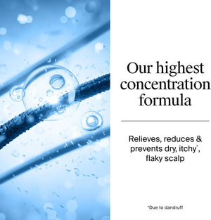 Illustration of hair strand with Neutrogena T/Gel Scalp Relief Shampoo formula description.