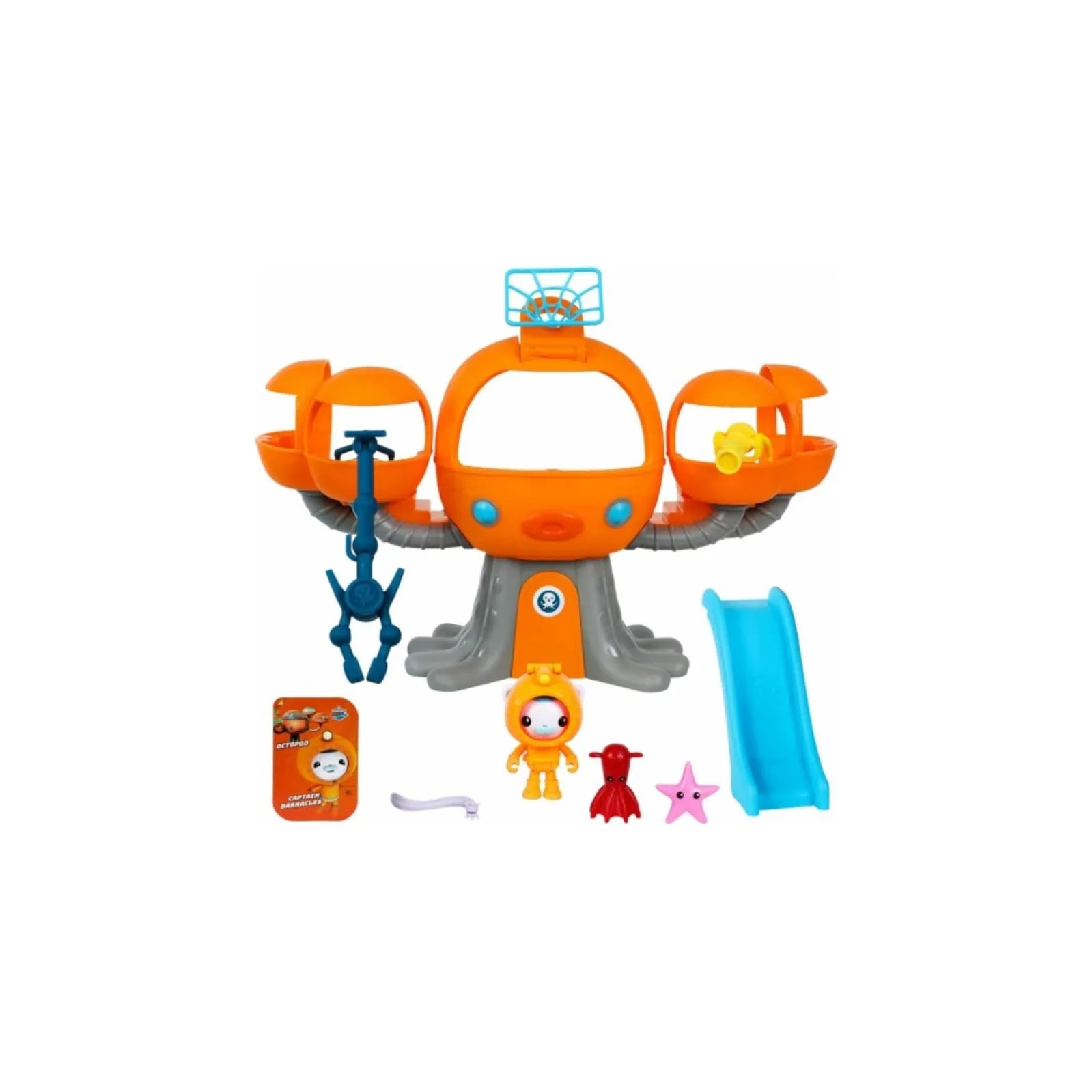 Octonauts Octopod playset with Captain Barnacles figure, slide, starfish, octopus, and accessories.